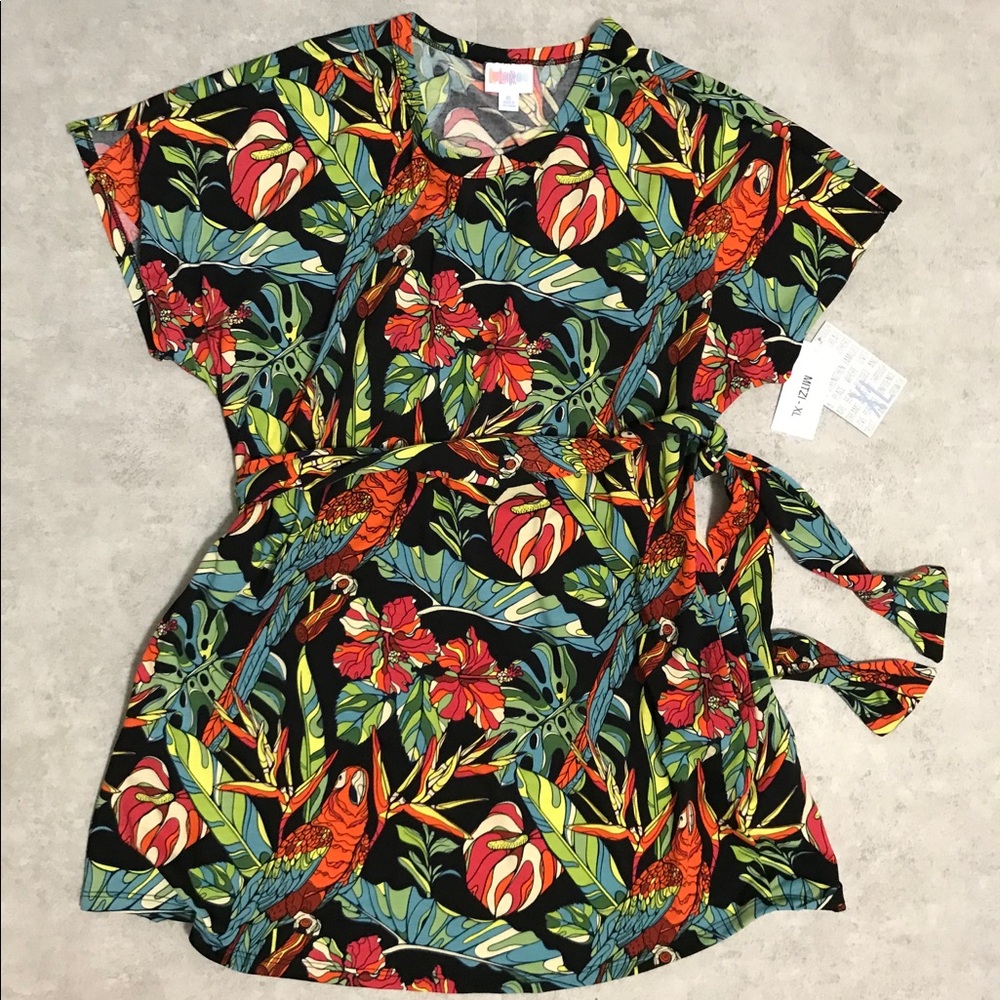 Tropical Print LLR Mitzi Tunic Top NWT XL Pockets